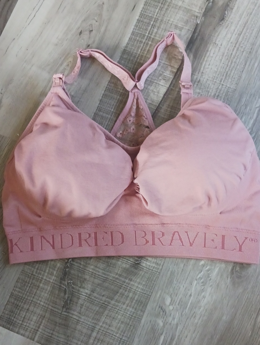 Kindred Bravely Blush Pink Nursing Racerback Sports Bra